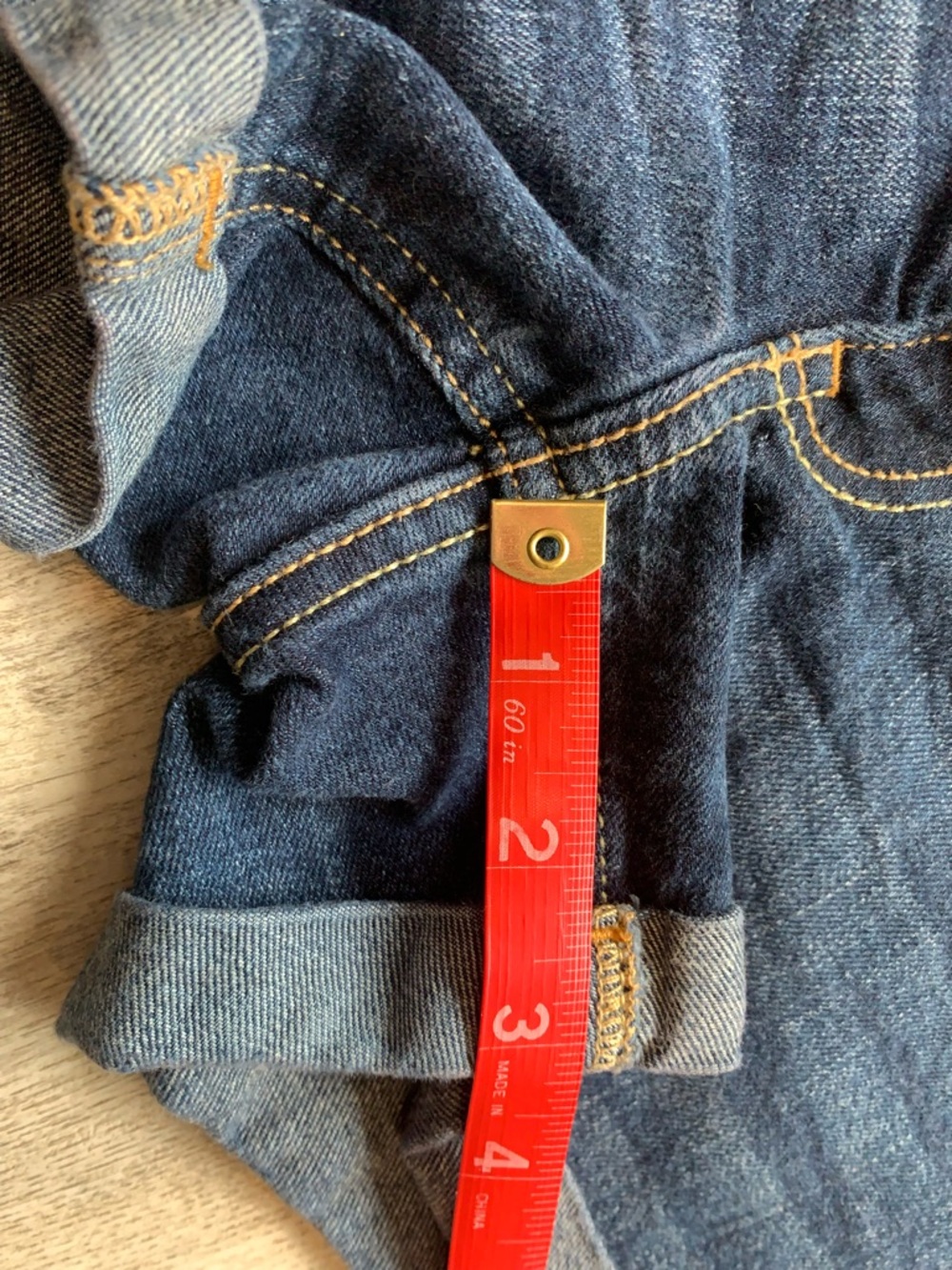 Hollister Dark Blue Denim Shorts with Contrast Stitching - Picture 9 of 9